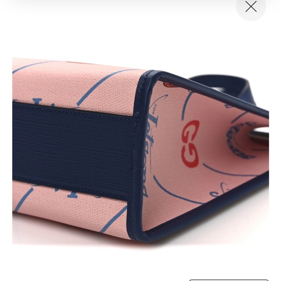 Gucci X Jetsons GG Pink Coated Canvas Navy Bag NWTGS ππ - Picture 4 of 9